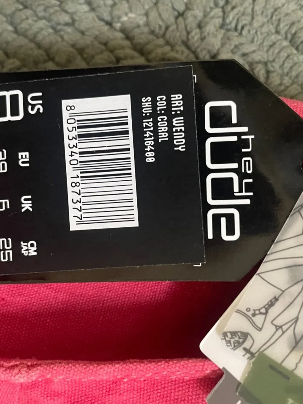 Hey Dude Wendy women’s Size 8 casual shoes Pink Coral NWT - Picture 3 of 7